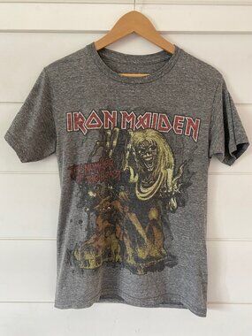 Iron Maiden men's or women's short-sleeved grey unisex T-shirt Small